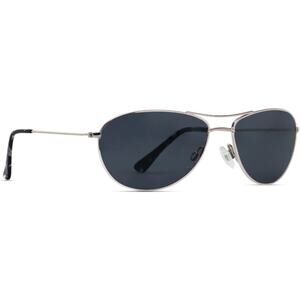 New Maxjuli Womens Black Silver Small Narrow Polarized Aviator Sunglasses w Flaw